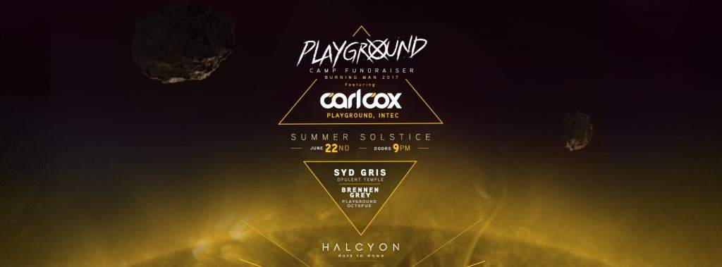 Playground Fundraiser with Carl Cox - Flyer front
