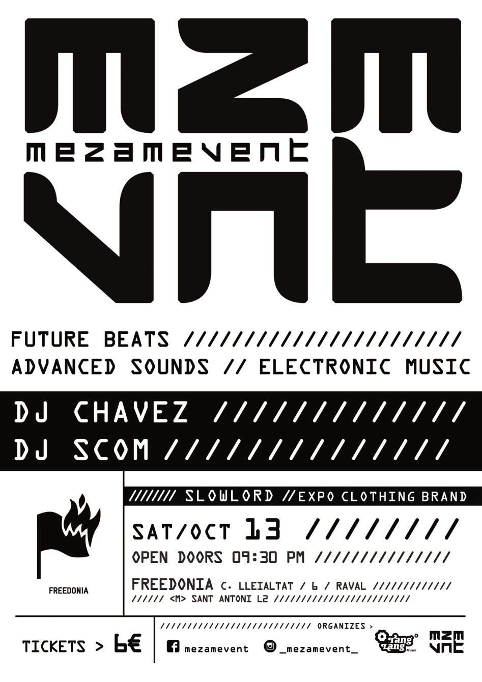 m e z a m e v e n t [ Future Beats / Advanced Sounds / Electronic Music ] - Flyer front
