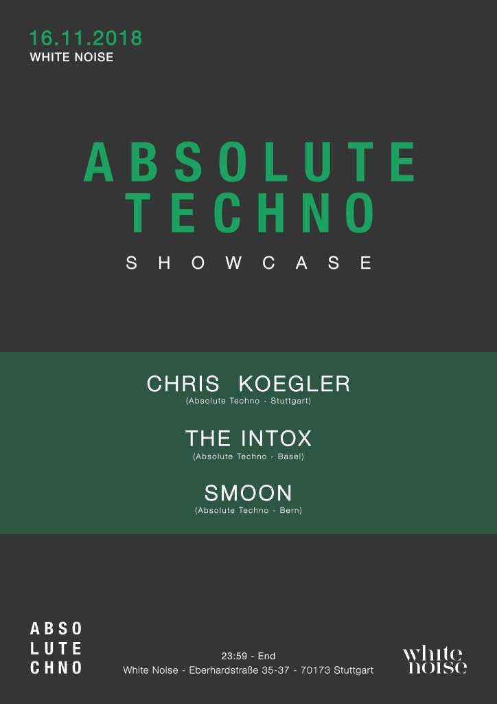 Absolute Techno Showcase - Flyer front