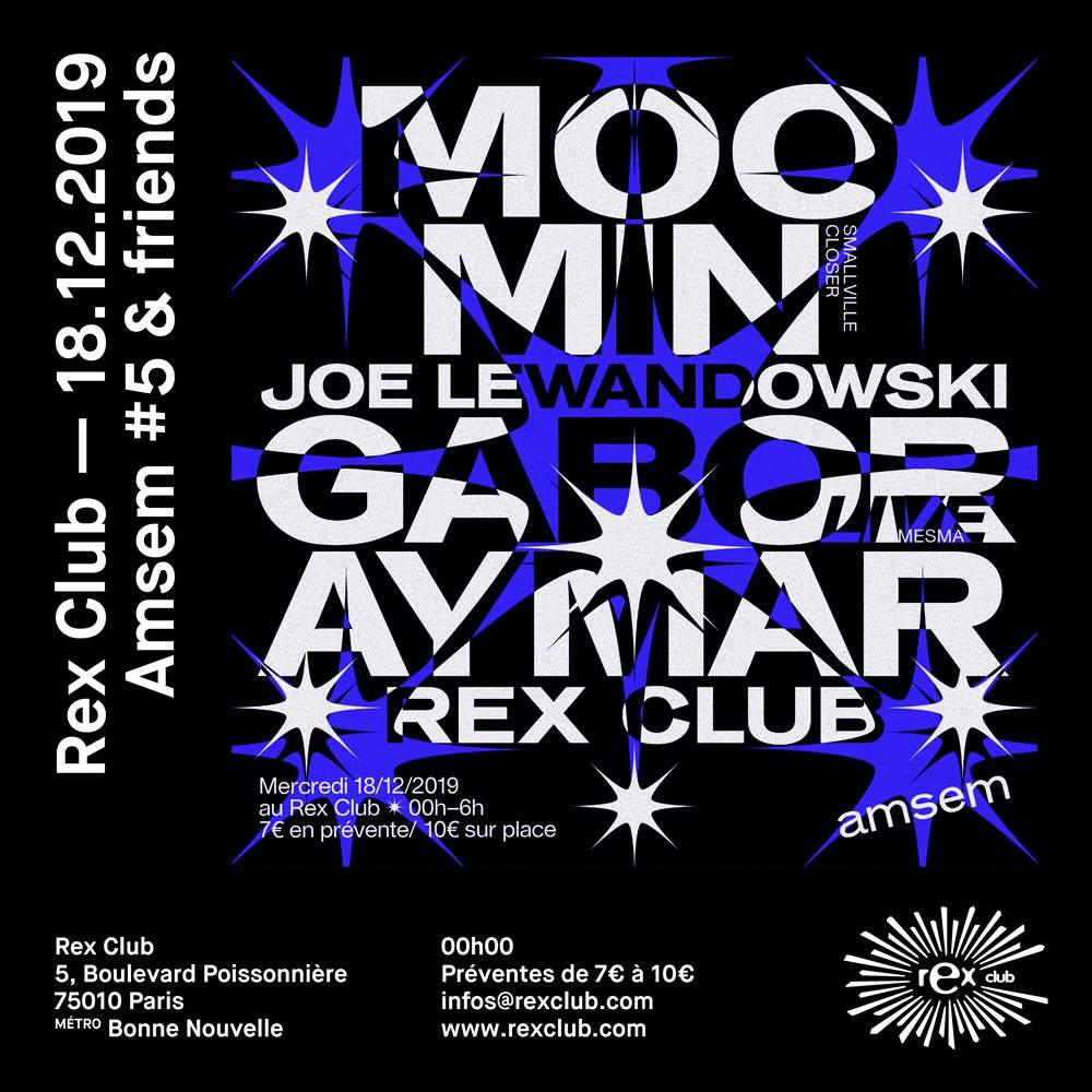 Amsem (5) & Friends: Moomin, Aymar, Gabor Live, Joe Lewandowski - Flyer front