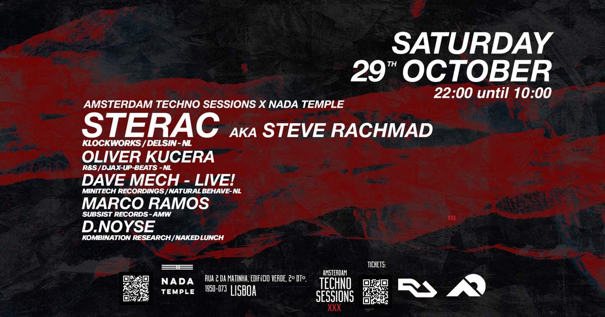 Amsterdam Techno Sessions at NADA TEMPLE w/ STERAC aka Steve Rachmad at ...