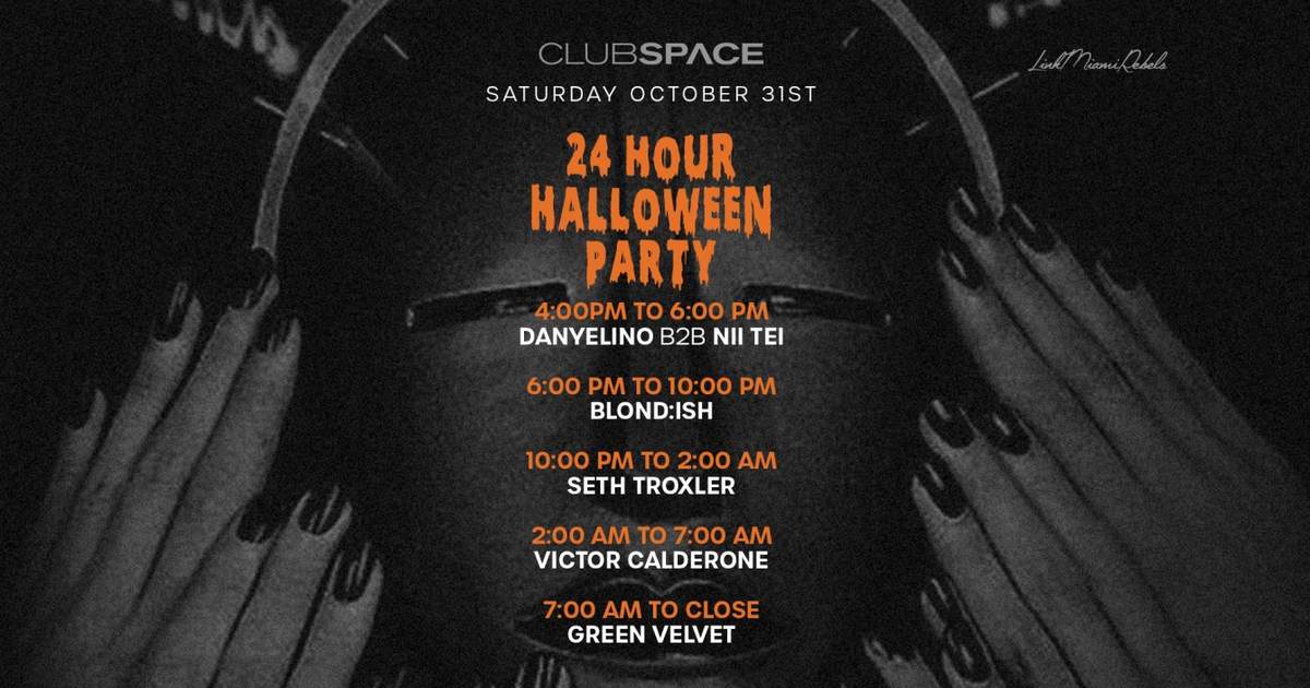 24 Hour Halloween Party at Club Space Miami at Club Space Miami, Miami
