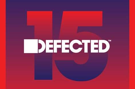 Graphic featuring the word 'DEFECTED' alongside the number 15, with a gradient background transitioning from red to blue.
