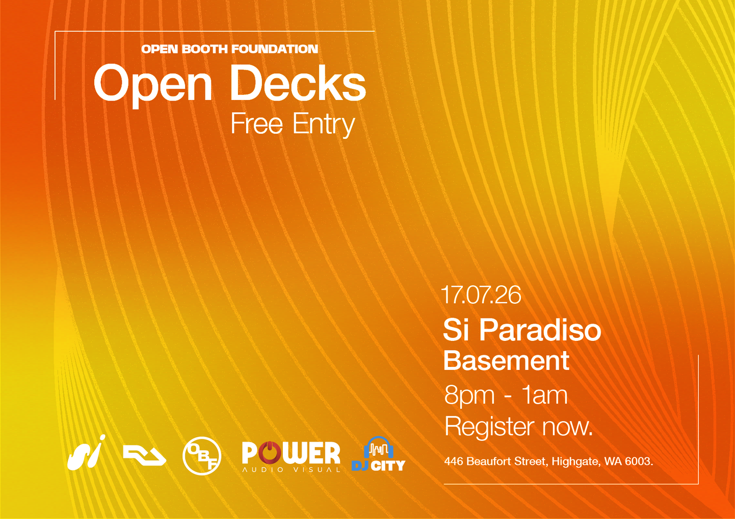 Open Booth Foundation presents: Open Decks with Kash Regi$ter & Once Again poster