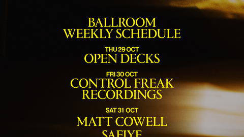 Ballroom at Palais: Control Freak Recordings