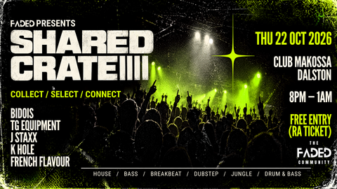 Shared Crate: House, Bass, Dubstep, Jungle & DnB - Free Entry