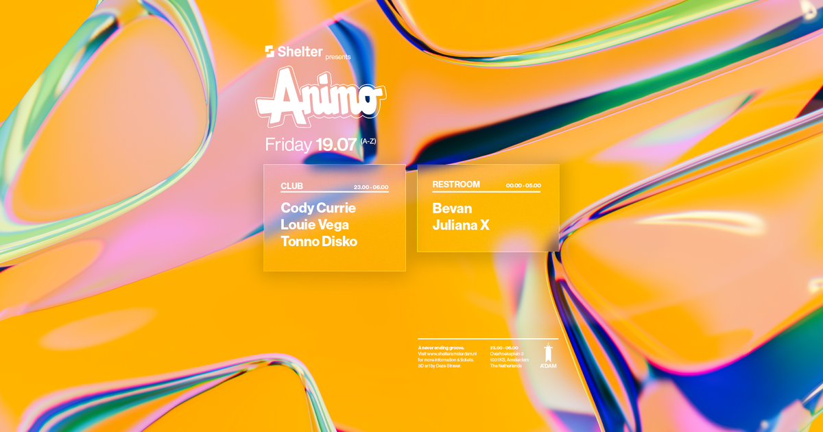 Shelter presents: ANIMO at Shelter Amsterdam, Amsterdam