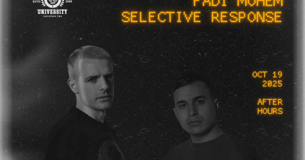 WORK presents Afterhours University 104: 999999999, Barbosa, Fadi Mohem, & Selective Response flyer
