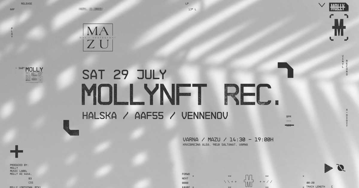 MollyNFT Rec at TBA - MAZU Beach Bar, Bulgaria