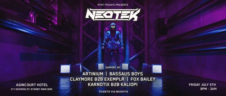 Mynt Fridays Presents: NEOTEK bei Agincourt Hotel, Sydney