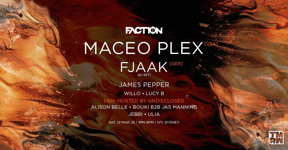 Fact1on ft. Maceo Plex, FJAAK & more Sydney at The Ivy, Sydney