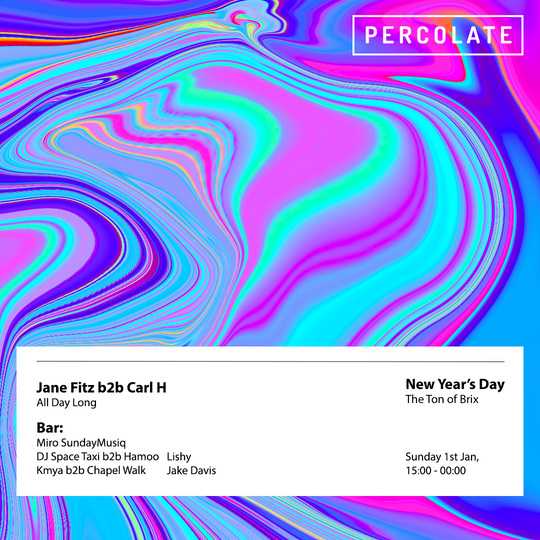 Percolate NYD: Jane Fitz & Carl H All Day Long at The Ton of Brix, London