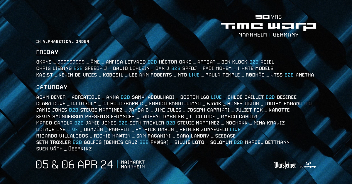 Time Warp Mannheim Germany 2024 (30 Years Anniversary) at Maimarkthalle, Mannheim