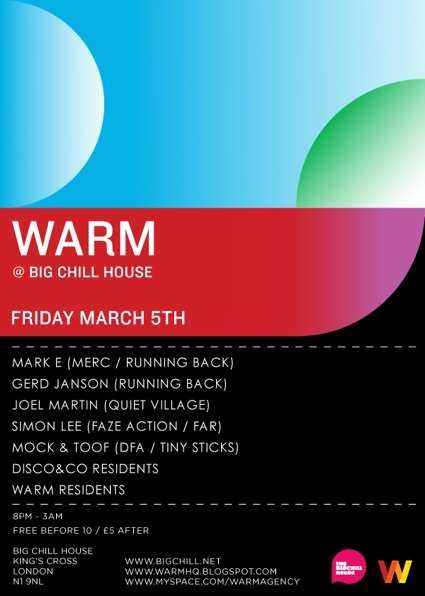Warm with Mark E, Gerd Janson, Faze Action, Quiet Village and Mock ...
