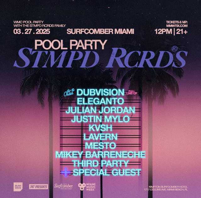 BLNK CNVS x 747 presents STMPD RCRDS Pool Party at The Surfcomber, Miami