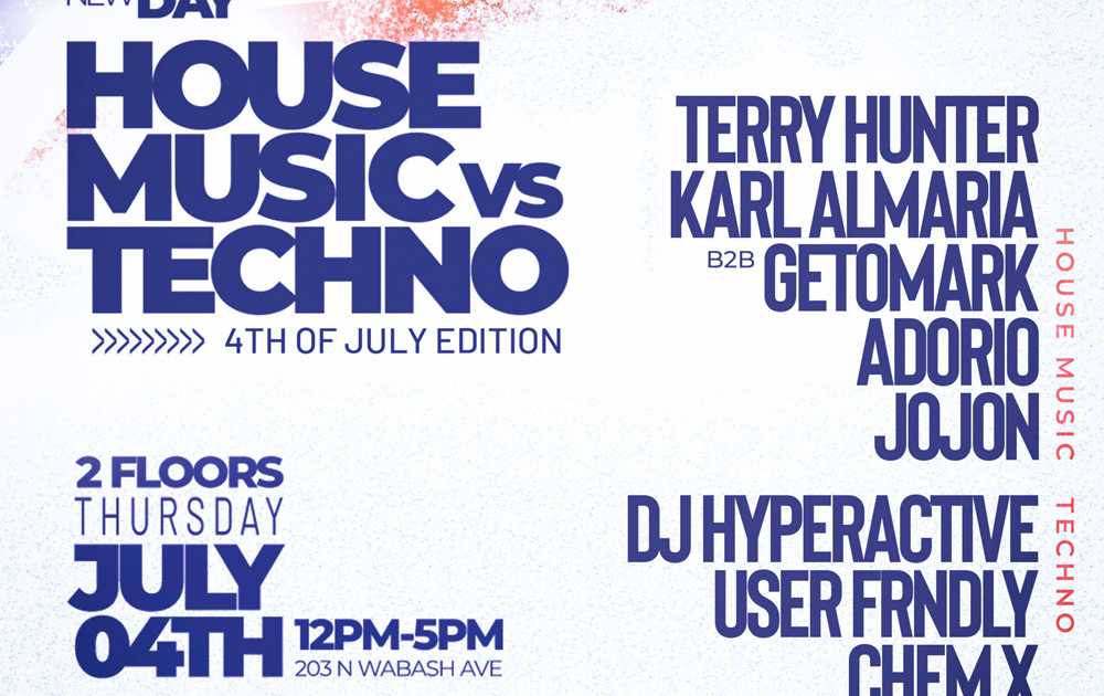 4th of July Edition of House Music vs Techno day party at Cerise Rooftop, Chicago