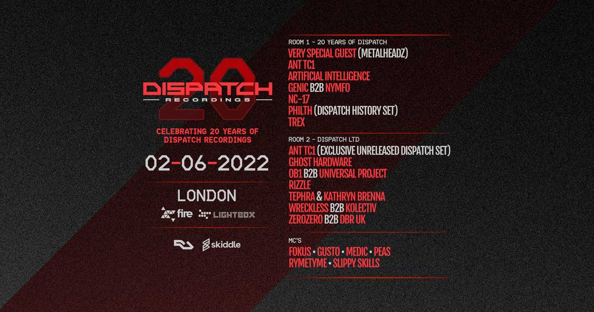 20 Years of Dispatch Recordings London at Fire & Lightbox, London