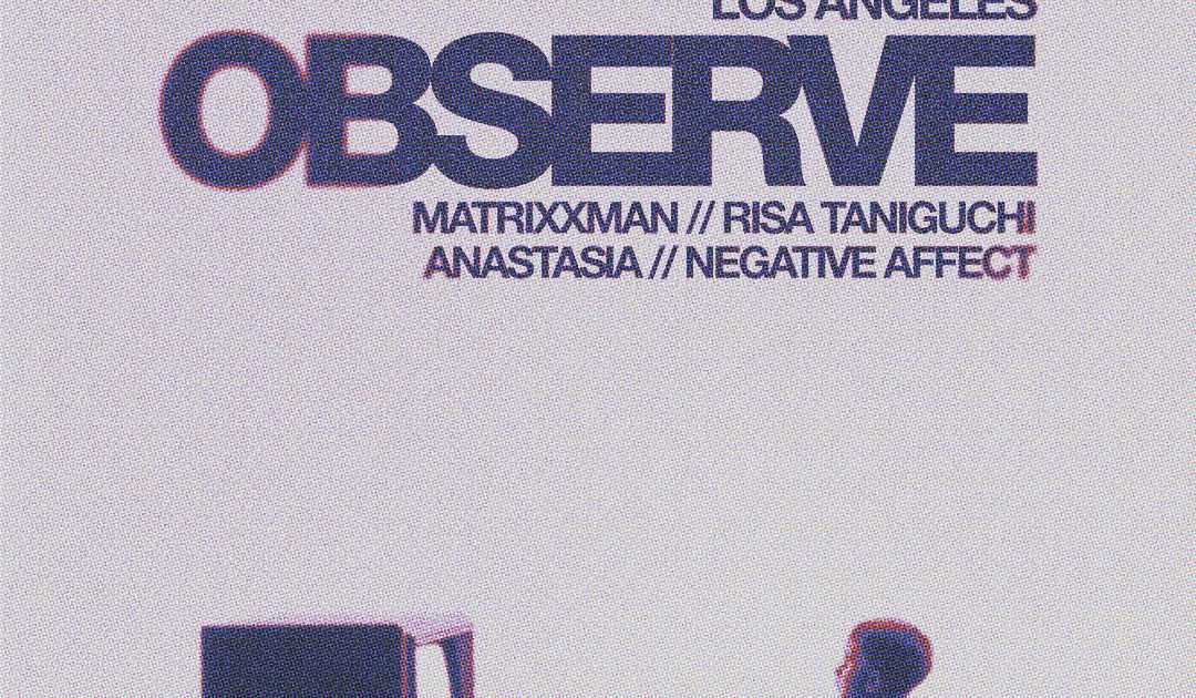 Observe: Matrixxman, Risa Taniguchi, Negative Affect, Anastasia flyer