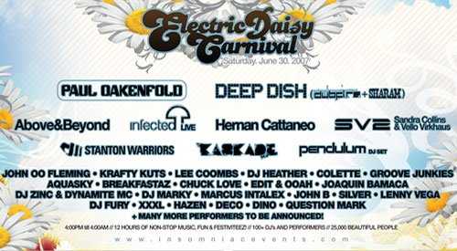 Electric Daisy Carnival 2009 at Los Angeles Memorial Coliseum, Los