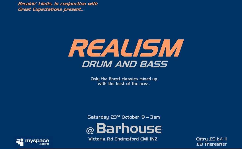Realism Drum & Bass Launch Party at Barhouse, South + East
