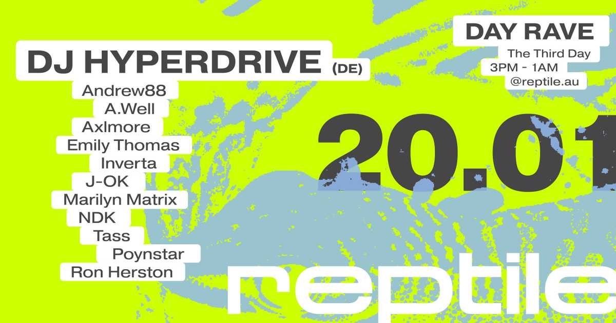 Reptile Day Rave - DJ Hyperdrive at The Third Day, Melbourne