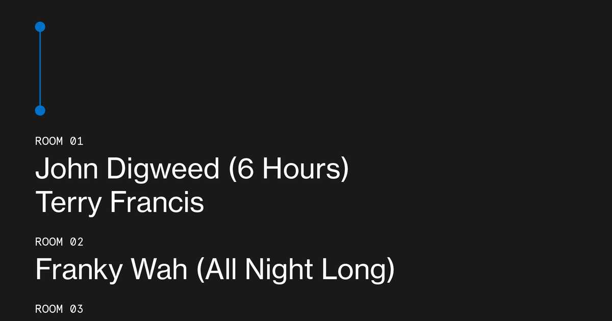 fabric John Digweed (6 Hours), Franky Wah (All Night Long), Terry