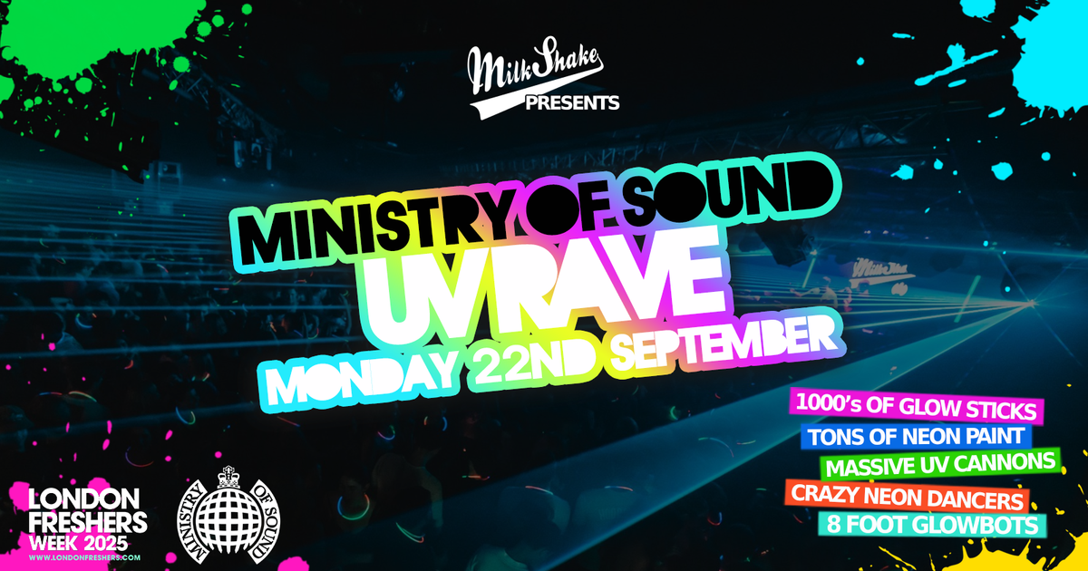 The London Freshers UV Rave 2025 at Ministry Of Sound, London